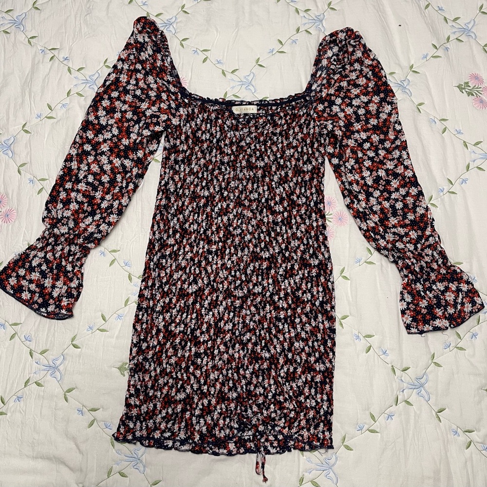Elegant Floral Long Sleeve Dress